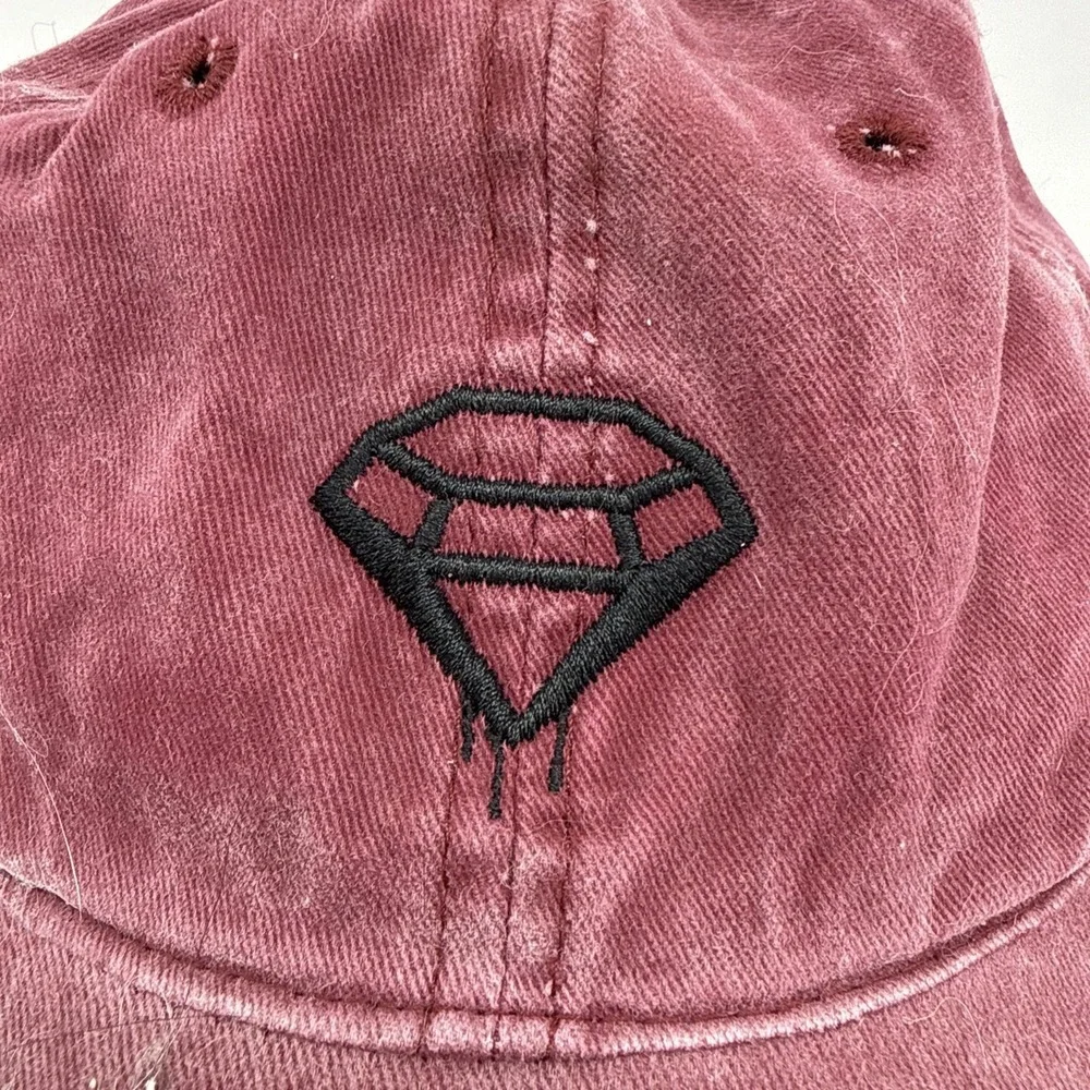 Carbon Elements Women's Baseball Cap Hat Adult Adjustable Burgandy Distressed